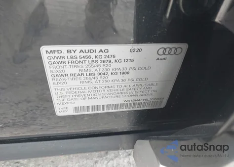 2020 Audi Q5 Premium Plus 45 Tfsi Quattro S Tronic z USA, uszkodzony, nr VIN WA1BNAFY8L2072659